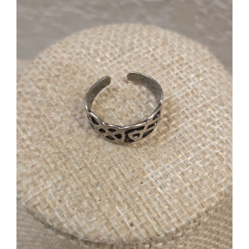 Vintage Sterling Silver Celtic Knot Toe Ring Adjustable‎